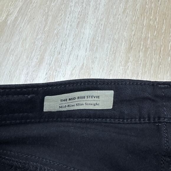 Ag Adriano Goldschmied Black The Mid Rise Stevie Slim Straight Jeans Women's 25 - Picture 11 of 13